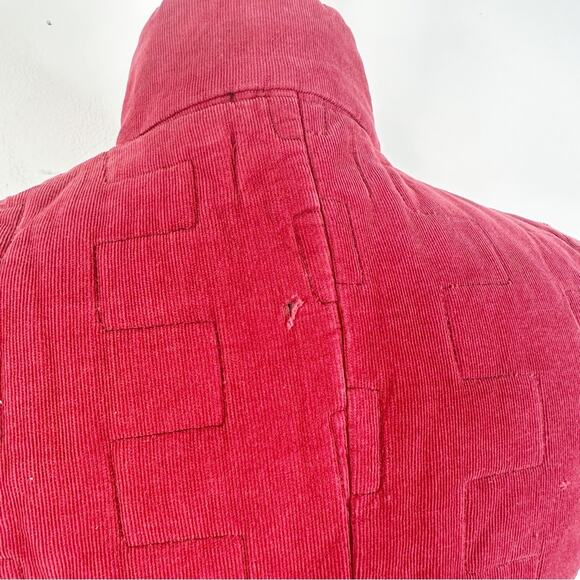 Habitat Size Small Red Quilted Sleeveless Button Front Jacket Vest - Picture 4 of 11